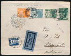 1931 Zeppelin Österreichfahrt Levél Klagenfurtba, Portózva / Cover To Klagenfurt, With Postage... - Other & Unclassified