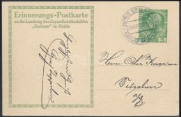 1913 Zeppelin Díjjegyes Képeslap / Zeppelin PS-card 'ZEPPELIN SCHIFF SACHSEN / FLUGPLATZ HAIDA... - Other & Unclassified