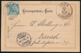 1896 Díjkiegészített Díjjegyes LevelezÅ‘lap Svájcba / PS-card With Additional... - Other & Unclassified