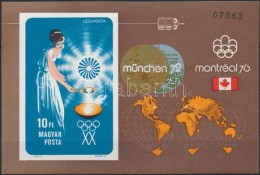 ** 1973 Olimpiai érmesek (II.) Vágott Blokk / Mi Bl 96 Imperforate Block - Other & Unclassified