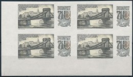 ** 1969 Budapest '71 (I.) Vágott ívsarki Négyestömb (6.000) / Mi 2504 Imperforate Block... - Other & Unclassified