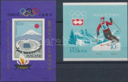 ** 1964 Nyári és Téli Olimpia Vágott Blokkok (9.000) / Mi Blocks 40, 43 Imperforate - Other & Unclassified