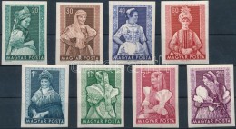 ** 1953 Népviseletek (I.) Vágott Sor (20.000) / Mi 1330-1337 Imperforate Set - Other & Unclassified