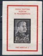 ** 1953 Sztálin Gyászblokk Kézisajtós Vágott Változat (110.000) / Mi... - Other & Unclassified