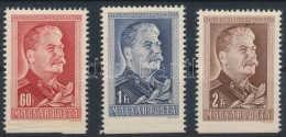 ** 1949 Sztálin Sor, Alul Mindhárom Bélyeg Fogazatlan / Mi 1066-1068, All Imperforate Below - Other & Unclassified