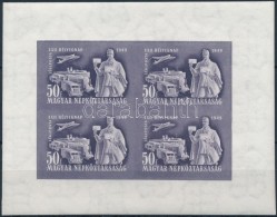 ** 1949 Bélyegnap (22.) Vágott Kisív (100.000) / Mi 1065 Imperforate Minisheet - Other & Unclassified