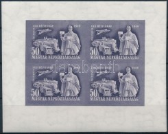 ** 1949 Bélyegnap (22.) Vágott Kisív (100.000) / Mi 1065 Imperforate Minisheet (ráncok... - Other & Unclassified