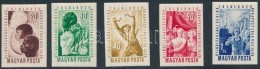 * 1949 VIT (I.) Vágott Sor (20.000) / Mi 1048-1052 Imperforate Set - Other & Unclassified