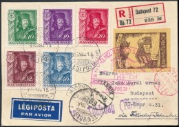 1935 Rákóczi Sor Rodostói Emlékrepülés Alkalmi LevelezÅ‘lapon / Mi 517-521... - Other & Unclassified