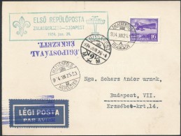 1934 ElsÅ‘ (cserkész) RepülÅ‘posta Képeslap / First (scout) Airmail Card Zalaegerszeg - Budapest - Other & Unclassified