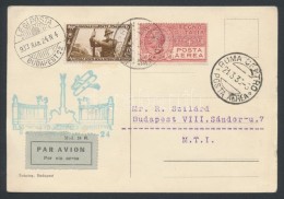 1933 Gerle Földközi-tengeri Repülés LevelezÅ‘lap / Mediterranean Round Flight Postcard... - Other & Unclassified