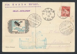 1933 Gerle Földközi-tengeri Repülés LevelezÅ‘lap / Mediterranean Round Flight Postcard ORAN -... - Other & Unclassified