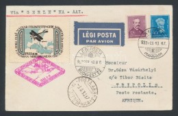 1933 Gerle Földközi Tengeri Körrepülés LevelezÅ‘lap / Mediterranean Round Flight... - Other & Unclassified