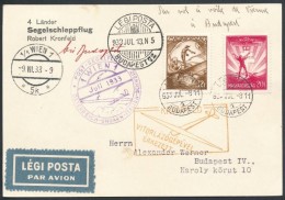 1933 Légi LevelezÅ‘lap A Kronfeld-repüléssel  / Airmail Postcard  With The Kronfeld Flight - Other & Unclassified