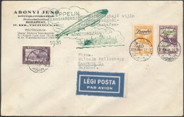 1931 Zeppelin Sor és RepülÅ‘ 32f Zeppelin Levélen (32.000) / Mi 433, 478-479 On Zeppelin Cover... - Other & Unclassified