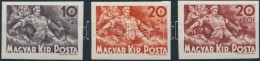 ** 1940 Árvíz (II.) Vágott Sor (50.000) / Mi 629-631 Imperforate Set - Other & Unclassified