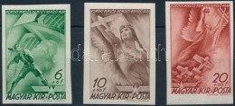 ** 1940 RepülÅ‘ Alap (I.) Vágott Sor (60.000) / Mi 623-625 Imperforate Set - Other & Unclassified