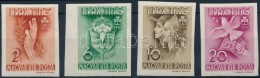 ** 1939 Pax-Ting Vágott Sor (75.000) / Mi 612-615 Imperforate Set - Other & Unclassified