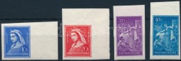 ** 1932 Szent Erzsébet ívszéli Vágott Sor (20.000) / Mi 480-483 Imperforate Margin Set - Other & Unclassified