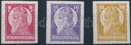 ** 1929 Szent István (II.) Vágott Sor (40.000) / Mi 455-457 Imperforate Set - Other & Unclassified