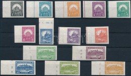 ** 1927 PengÅ‘-fillér (II.) ívszéli Vágott Sor (60.000) / Mi 441-454 Imperforate Margin... - Other & Unclassified