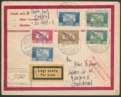 1924 Légiposta Levél Ikarusz Bélyegekkel, Közte 10.000K / Mi 384-386, 388 Stamps On... - Other & Unclassified