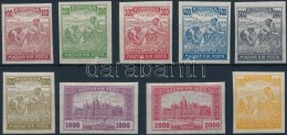 ** 1924 Arató-Parlament Vágott Sor (7.500) / Mi 389-397 Imperforate Set - Other & Unclassified