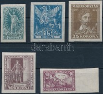 ** 1923 PetÅ‘fi Sándor (I.) Vágott Sor (20.000) / Mi 369-373 Imperforate Set - Other & Unclassified