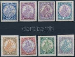 ** 1921/1925 Koronás Madonna Vágott Sor (50.000) / Mi 374-379, 401-402  Imperforate Set - Other & Unclassified