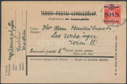 SHS 1919 LevelezÅ‘lap Bécsbe / Postcard Karlovác - Wien - Other & Unclassified