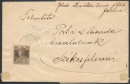 FIUME 1919 Károly 20f 'F UME' Tévnyomat Levélen / Mi 27 On Cover With Plate Variety. Signed:... - Other & Unclassified