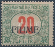 * Fiume 1918 Pirosszámú Portó 20f Kézi Felülnyomású (90.000) /... - Other & Unclassified