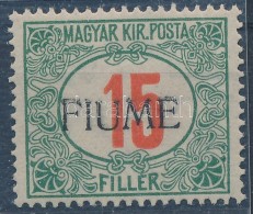 * Fiume 1918 Pirosszámú Portó 15f Gépi Felülnyomással (100.000) / Mi P10... - Other & Unclassified