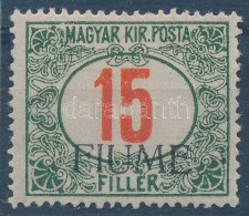 * Fiume 1918 Pirosszámú Portó 15f Gépi Felülnyomással (100.000) / Mi P10... - Other & Unclassified