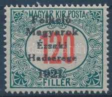 ** Nyugat-Magyarország V. 1921 Pirosszámú Portó 120f (6.000) / Mi 60. Signed: Bodor. - Other & Unclassified