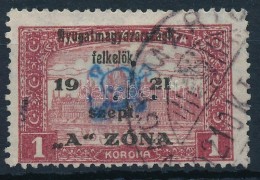 O Nyugat-Magyarország II. 1921 Parlament 1K Hármaslyukasztással (25.000) / Mi 18 With 3 Hole... - Other & Unclassified