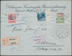 Debrecen 1919 Cenzúrás Helyi Ajánlott Levél Rajta I. Lemez Magyar Posta 5f  (min.... - Other & Unclassified