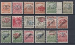 * Debrecen I. 1919 I. Lemez 18 érték Teljes Sor (1.400.000) / Plate I, Mi I-XVIII. Complete Set Of 18... - Other & Unclassified