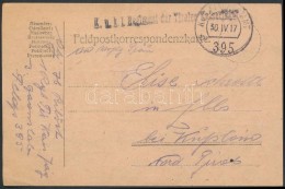 1917 Tábori Posta LevelezÅ‘lap / Field Postcard 'K.u.k. I. Regiment Der Tirolen Kaiserjäger' + 'FP 395... - Sonstige & Ohne Zuordnung