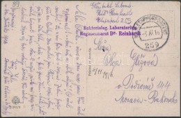 1916 Tábori Posta Képeslap / Field Postcard 'Bakteriolog. Laboratorium Regimentsarzt Dr. Reinhardt' +... - Other & Unclassified