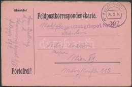 1916 Tábori Posta LevelezÅ‘lap /  Field Postcard 'K. U. K. Schanzzeugdepot Nr. 5.' + 'FP 392 B' - Sonstige & Ohne Zuordnung