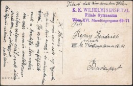 1916 Tábori Posta Képeslap / Field Postcard 'K.K. WILHELMINENSPITAL Filiale Gymnasium Wien, XVI.... - Other & Unclassified