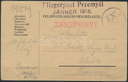 1915 Cenzúrás Tábori Postai LevelezÅ‘lap / Censored Field Postcard 'FLIEGERPOST Przemysl... - Other & Unclassified