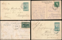 1908-1914 4 Db Képeslap, Díjjegyes LevelezÅ‘lap Katonai Bélyegzéssel / 4 PS-cards,... - Other & Unclassified