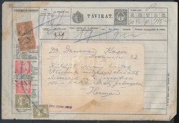 1917 Távirat 1,52K Bérmentesítéssel / Telegramm With 1,52K Franking 'UNGVÁR' - Other & Unclassified