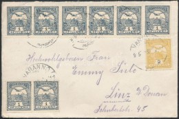 1915 Turul 8 X 1f, 2f Távolsági Levélen / Cover With 10f Franking 'VARANNÓ' - Linz - Other & Unclassified