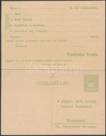 1914 5f Vöröskeresztes Válaszos Tudakozólap 2 Részes, Hibátlan Luxus Darab /... - Other & Unclassified