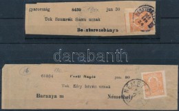 1904-1909 2 Db Teljes Címszalag / 2 Wrappers 'BESZTERCZEBÁNYA' + 'NÉMETBOLY' - Other & Unclassified