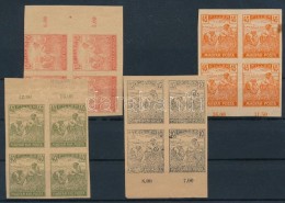 (*) 1916-1920 4 Klf Arató Négyestömb Színpróba / 4 Different Blocks Of 4 Colour... - Other & Unclassified