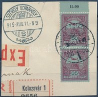 1913. Turul 50f Pár Expressz Ajánlott Levél Kivágáson Benne 35/50f... - Other & Unclassified